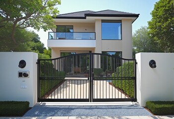 House with automatic gates