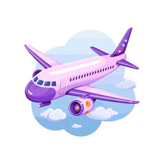Naklejka premium a cute purple airplane flying with a big white sign