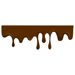 Chocolate Dripped Icon. Isolated on White Background. Vector Illustration in Cartoon Design Style.
