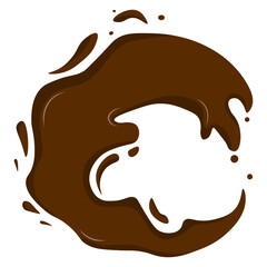 Chocolate Dripped Icon. Isolated on White Background. Vector Illustration in Cartoon Design Style.