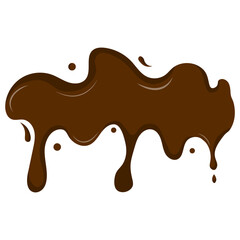 Chocolate Dripped Icon. Isolated on White Background. Vector Illustration in Cartoon Design Style.