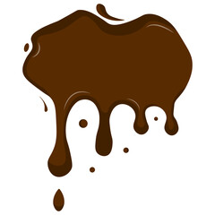 Chocolate Dripped Icon. Isolated on White Background. Vector Illustration in Cartoon Design Style.