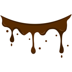 Chocolate Dripped Icon. Isolated on White Background. Vector Illustration in Cartoon Design Style.