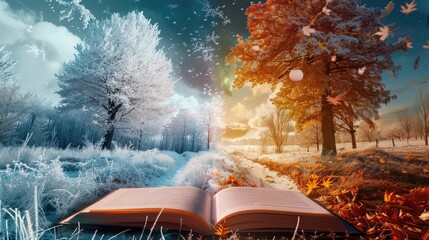 Book seasonal change from summer to winter