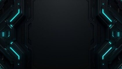 Futuristic Glowing Blue Sci-Fi Technology Background