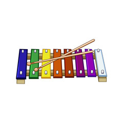 rhythm xylophone cartoon. creative stick, wood music, wooden play rhythm xylophone sign. isolated symbol vector illustration