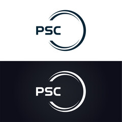PSC logo. P S C design. White PSC letter. PSC, P S C letter logo design. P S C letter logo design in GOLD, GOLDEN LOGO, THREE, style. letter logo set in one artboard. P S C letter logo vector design.