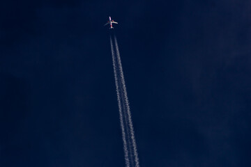 airplane in a blue sky