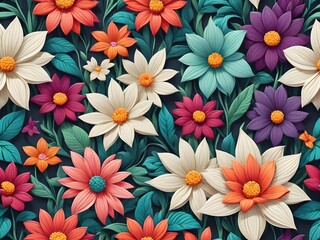 Generative AI. Admiring the delicate petals and vibrant colors of this pattern flower