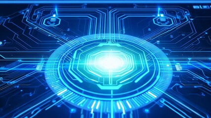 Futuristic Blue Circuit Board