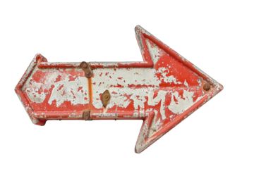 Rusty Vintage Metal Arrow Sign Pointing to the Right