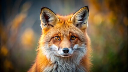 Fototapeta premium A Close Up Portrait Of A Red Fox In The Wild, Looking Directly At The Camera With A Curious Expression.