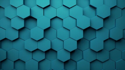 Naklejka premium Abstract geometric background with 3D hexagonal shapes in blue. Modern, stylish, and suitable for various design projects.