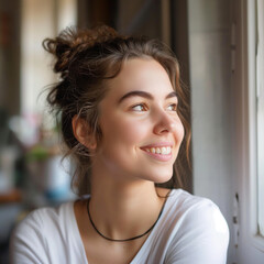 Naklejka premium Happy_confident_beautiful_young_woman