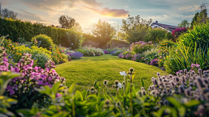 Obraz premium Natural and scenic backdrop featuring lush greenery trees and blue skies. natural backdrop, scenic backdrop, lush greenery, green trees, blue skies, nature background, scenic view,