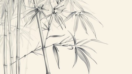 Obraz premium Minimalist Bamboo Illustration.