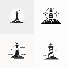 Lighthouse logo design vector illustration