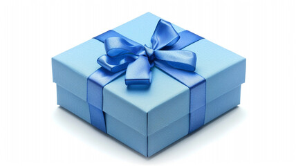 Obraz premium Gift blister isolated on white background. Studio photo of a gift box with ribbon. gift blister, gift box, isolated on white, studio photo, ribbon, present packaging, festive gift, gift wrapping,