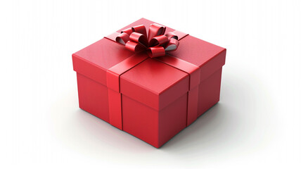 Obraz premium Gift blister isolated on white background. Studio photo of a gift box with ribbon. gift blister, gift box, isolated on white, studio photo, ribbon, present packaging, festive gift, gift wrapping,