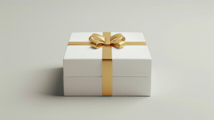 Obraz premium Gift blister isolated on white background. Studio photo of a gift box with ribbon. gift blister, gift box, isolated on white, studio photo, ribbon, present packaging, festive gift, gift wrapping,