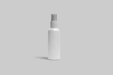 White bottle spray isolated on white background, 3d rendering