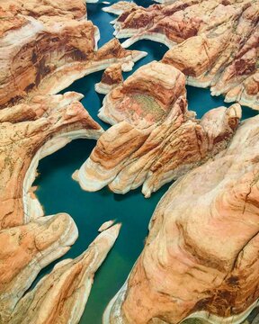 Aerial View of Lake Powell in Page, Arizona