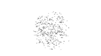 Celebration background with silver confetti. White background