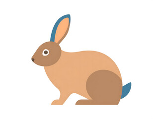 Obraz premium A cartoon illustration of a chubby rabbit lying on a white background