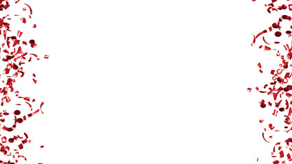 Luxury falling red Confetti on White Background