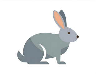 Obraz premium A cartoon illustration of a chubby rabbit lying on a white background