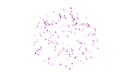Purple Confetti explodes on a white background