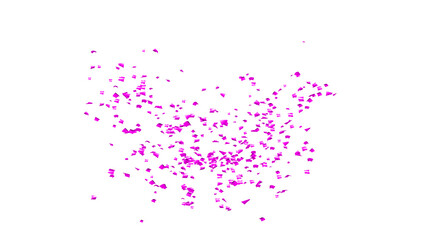 Purple Confetti explodes on a white background
