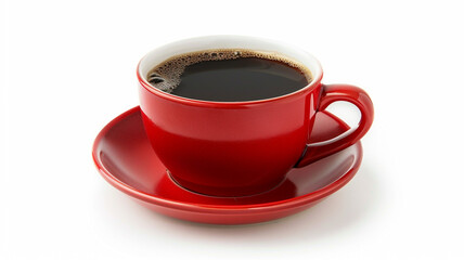 Obraz premium Cup of coffee isolated on white background. cup of coffee, coffee cup, coffee on white, isolated coffee, coffee close-up, hot coffee, coffee drink, white background coffee, coffee photography,