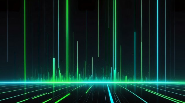 abstract futuristic neon green and electric blue verti background