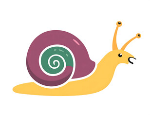 A colorful snail cartoon illustration on white background