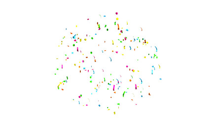 Explosion of multi-colored confetti. Confetti, tinsel on a white background