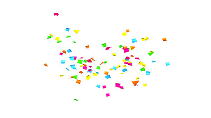 Explosion of multi-colored confetti. Confetti, tinsel on a white background