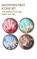 Smoothies fruit logo vector Icon set  
