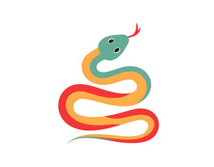 Obraz premium Chinese Zodiac Snake Cartoon Illustration