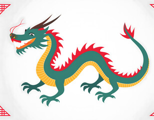 Cartoon illustration of the dragon of the Chinese zodiac