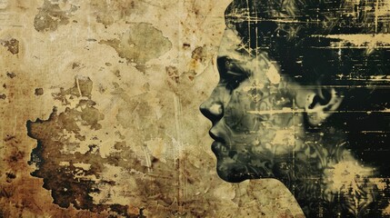 Vintage Photo Collage with Retro Texture and Grunge Background
