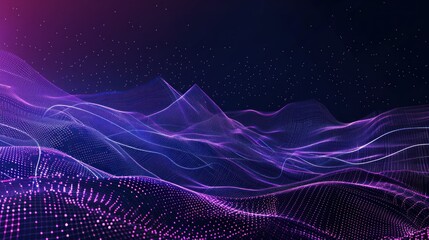 Abstract Digital Landscape with Purple and Blue Hues