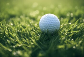 Fototapeta premium cart ball close closeup field course grass concept green golf club activity challenge competition background
