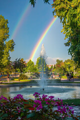 Fototapeta premium Cheerful Rainbow in City Park