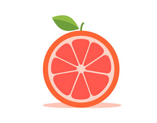 Red grapefruit fruit cartoon illustration