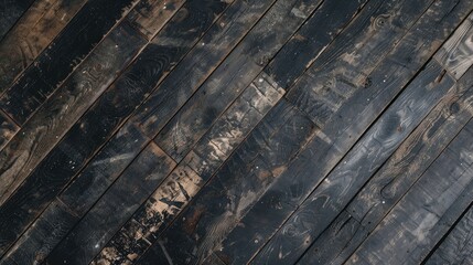Distressed dark stained wooden floor texture full page