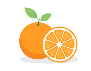 Fresh fruit orange cartoon illustration