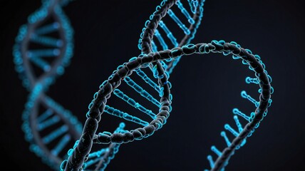 Checkup and research DNA gene biotechnology biology or genetic cells, futuristic chromosome molecule and DNA structure
