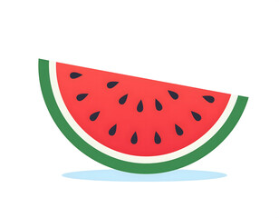 新鲜水果切开的带籽西瓜卡通插画