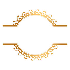Luxury Golden Or Gold Circle Frame Border Design With Dots Transparent Background	
